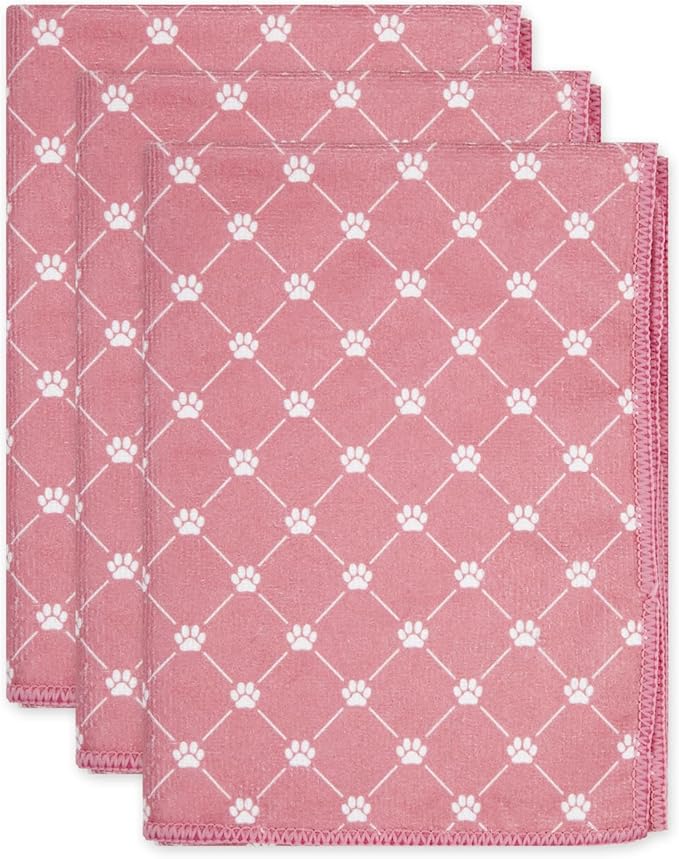 Bone Dry Pet Grooming Towel Collection Absorbent Microfiber X-Large 41x23.5", Trellis
