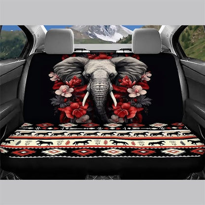 WELLFLYHOM Elephant Boho Rear Split Bench Seat Cover 2 Pack
