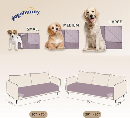 gogobunny 100% Double Sided Waterproof Dog Blanket Soft Pet Bed Cover Reversible Protect Furniture Couch Sofa Car for Puppy Large Dog Cat (Dark Sea Fog/Light Sea Fog 40x50 Inch 1))