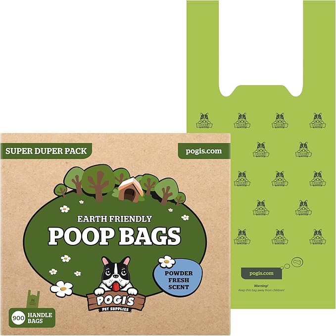 Pogi's Dog Poop Bags with Handles Bulk 900 Doggy