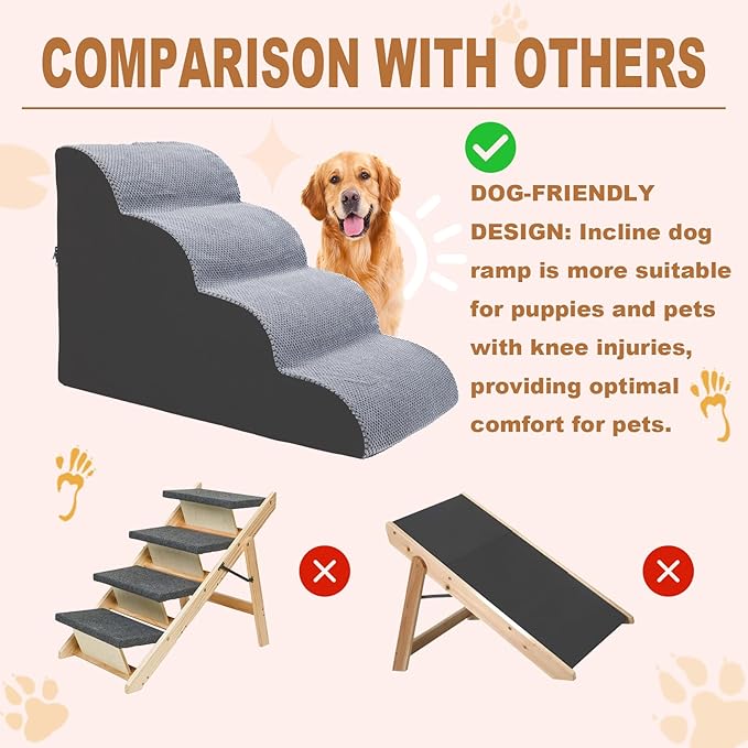Dog Stairs for Small Dogs 4 Steps