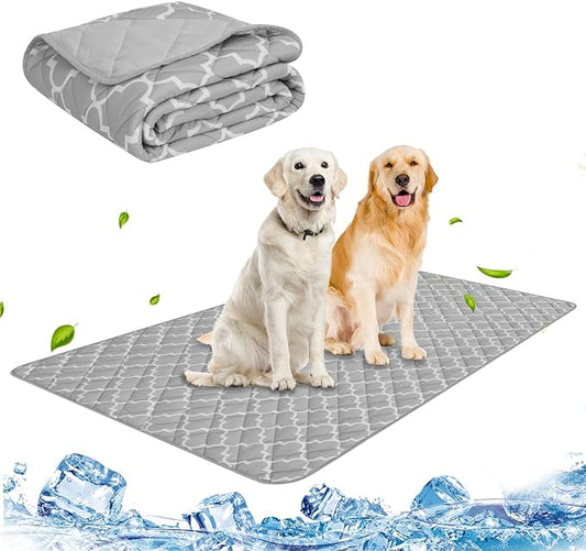 PUPTECK Dog Cooling Mat for Medium Large Dogs, Cooling Blanket for Kennels Crate Floor, Pets Cooling Pad, Self-Cooling Bed for Dog Cat Summer Sleeping Outside, Washable & Portable, X-Large 40"x60"