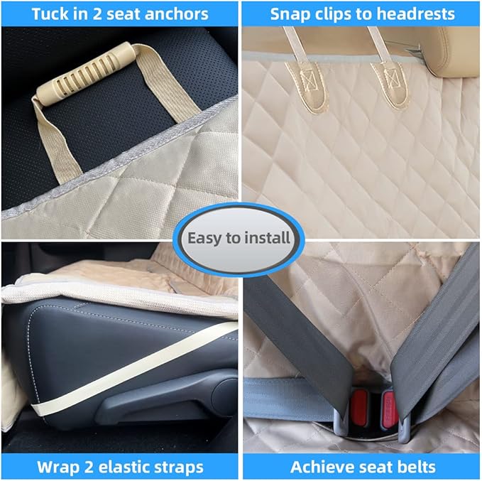 Dog Car Seat Cover for Back Seat Waterproof Backseat Protector