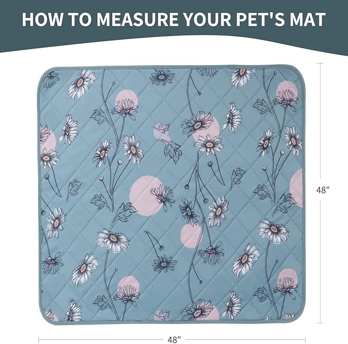 IEUUMLER Washable Pee Pads for Dogs 1 Pack EU007 (Green 48"X48"-1pcs)