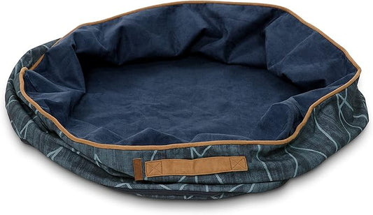 Abstract Bailey Blue Large Round Cloud Dog Bed Cover