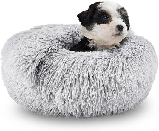 ShinHye Small Dog Bed Cat Bed Dog Bed with Blanket Plush Fluffy Hooded Dog Bed