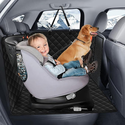 Back Seat Extender for Dogs,Large Space, Dog Car Seat Cover Hard Bottom Holds 400lbs, Sturdy Backseat Extender for Dogs, Waterproof Dog Hammock for Car Dog Car Bed for Car, SUV, Truck