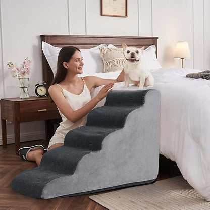 BOMOVA Dog Stairs for Small Dogs 5-Step Dog 2/3/4/5 Steps