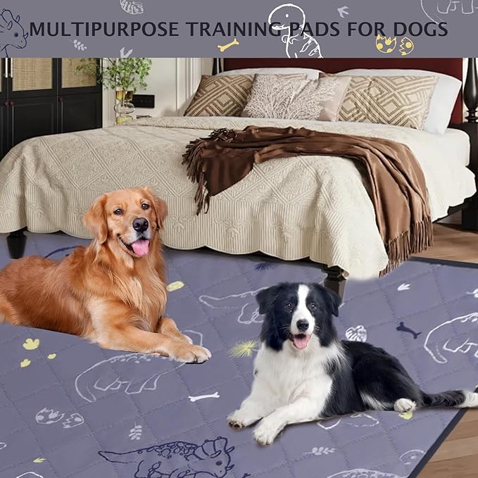 IEUUMLER Washable Pee Pads for Dogs Extra Large 71" x 71" 1 Pack EU007 (Gray 71"X71"-1pcs)