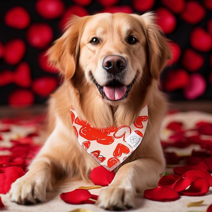 E-Clover Mothers Day Dog Bandana & Matching Scrunchie-Heart