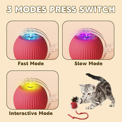 Chewie Viral Rolling Ball,Interactive Rolling Dog Ball Toy,Interactive Cat Ball Toy,Interactive Cat Dog Toys Ball Fast Rolling,360° Smart Automatic Rolling Pet Ball (3 PCS)