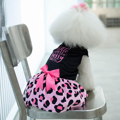CuteBone Little Miss Sassy Pants Dog Leopard Print CVA15L-D
