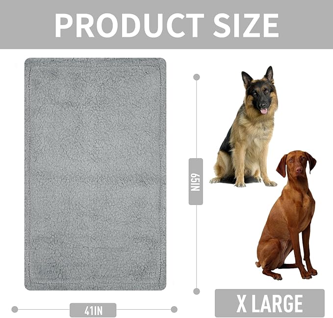 furrybaby Dog Blanket Soft Dog Blankets for Large Dogs Puppy Essentials Washable Fluffy Sherpa Fleece Cat Blanket 41x65 Inches for Bed Furniture Couch Sofa (Double-Layer X Large