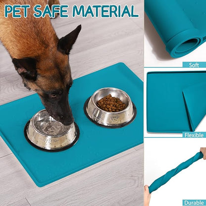 MateeyLife Silicone Cat & Dog Food Mat for Floors Waterproof