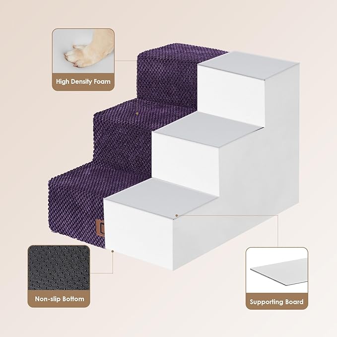 EHEYCIGA Dog Stairs for Small Dogs 13.5" H 3-Step Dog