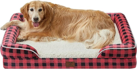 WNPETHOME Orthopedic Dog Beds for Large Size Dogs, Big Waterproof Dog Couch Bed with Washable Removable Cover, Medium Pet Bed Sofa with Sides