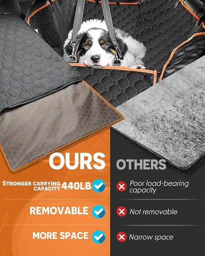 Victoper Back Seat Extender for Dogs 440 LB, 600D Heavy 2 Seatbelts, 100% Waterproof