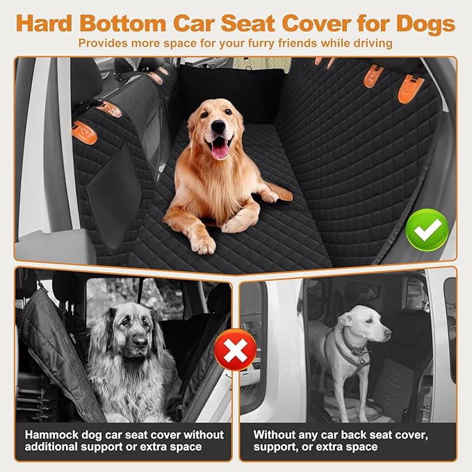 Back Seat Extender for Dogs with Removable Load Bearing Plates Supports 350 lbs