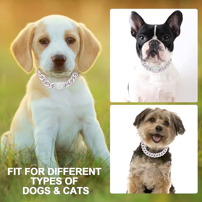 Dog Chain Silver Cuban Collars 8inch)