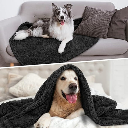 PetAmi Fluffy Waterproof Dog Blanket for Bed Large Dogs 90x90)