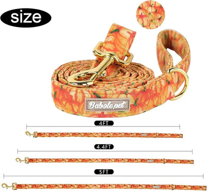 Halloween Dog Leash Durable Handmade Orange Gold Pumpkin 120cm