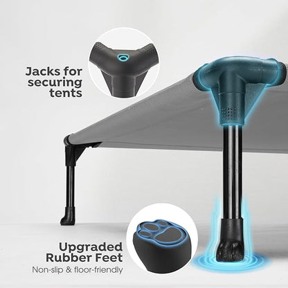 Veehoo 2 Pack Raised Dog Bed 42" x 30", Grey, CWC1803-L