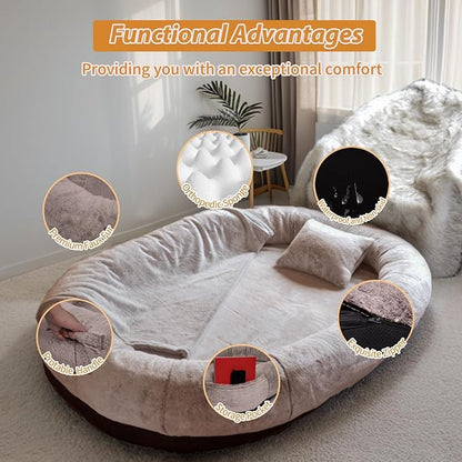 NESTROAD Human Dog Bed 71"x45"x14" Human