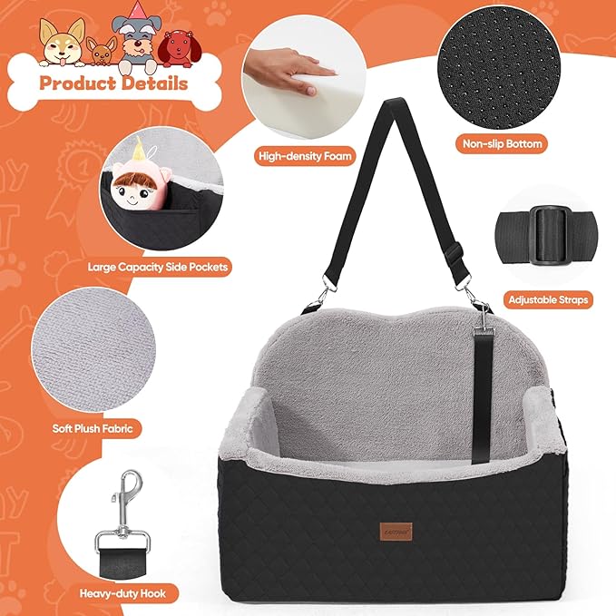 Dog Car Seat for Small Medium Dogs Under 35 lbs