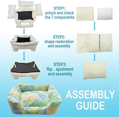 Dog Beds for Small Dogs Green,27inch)