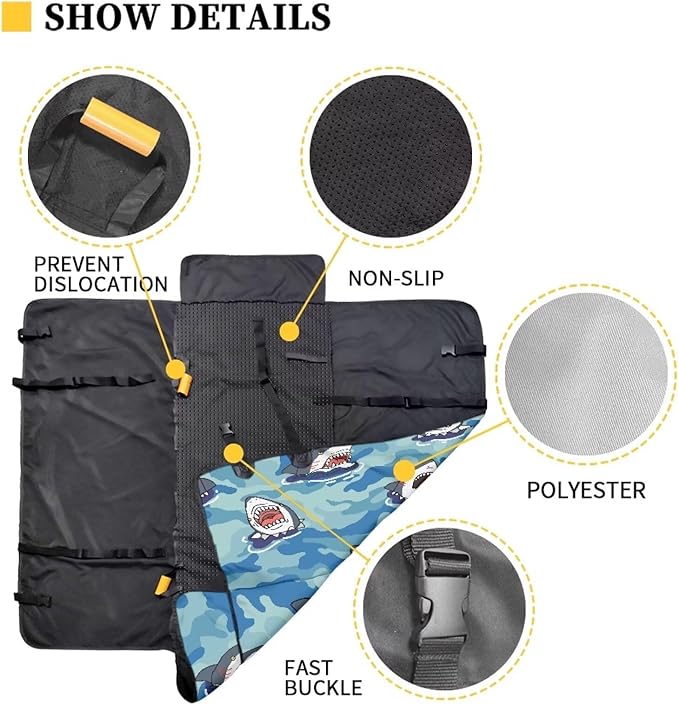 AFPANQZ Cartoon Shark Seat Cover for Cars Back