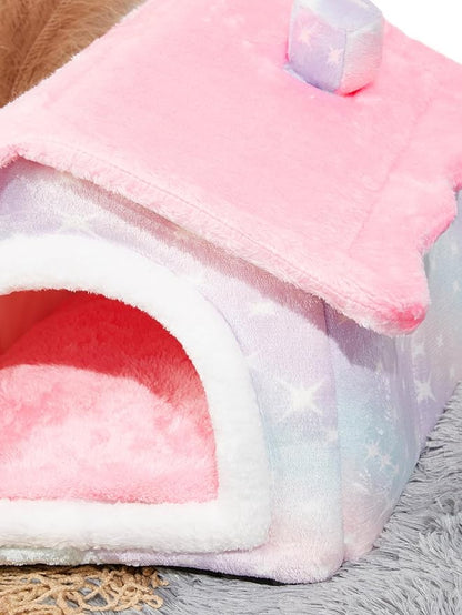 QWINEE Tie Dye Design Cat Dog Bed Pet