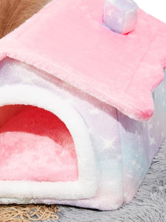 QWINEE Tie Dye Design Cat Dog Bed Pet