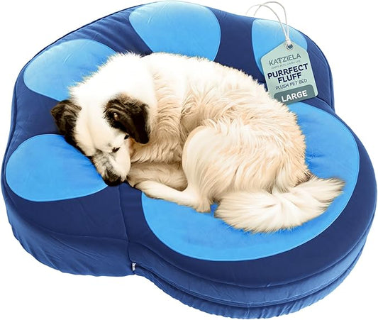 Katziela Purrfect Fluff Paw-Shaped Pet Bed 40" x 40" x 6" Washable