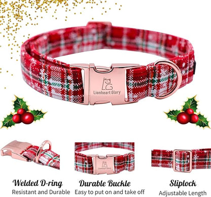 Lionheart glory Christmas Plaid Dog Collar