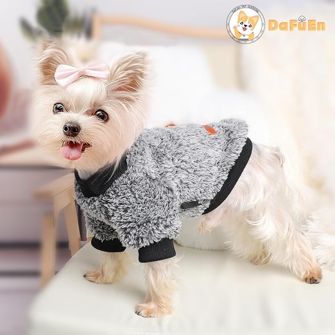 Dog Sweaters for Small Dogs Girl Boy Winter Puppy Sweater Clothes Fleece Warm Pet Outfit for Chihuahua Yorkie Teacup Cute Plain Cold Weather Dog Coat Cat Apparel Clothing (Small