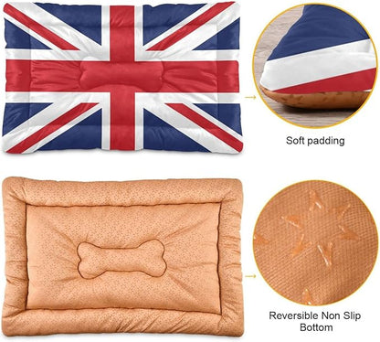 British Flag Pet Bed Pad Soft Dog Bed Mat with Anti-Slip Bottom