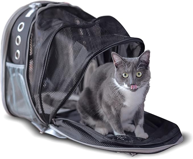 LaLuz2021 Cat Backpack Bubble Dog Carrier Pet Bag - Expandable Tent Double Bubble Capsule Backpacks - Plush Mat and Built-in Leash Clip Cat Carrier Dog Backpack Carrier