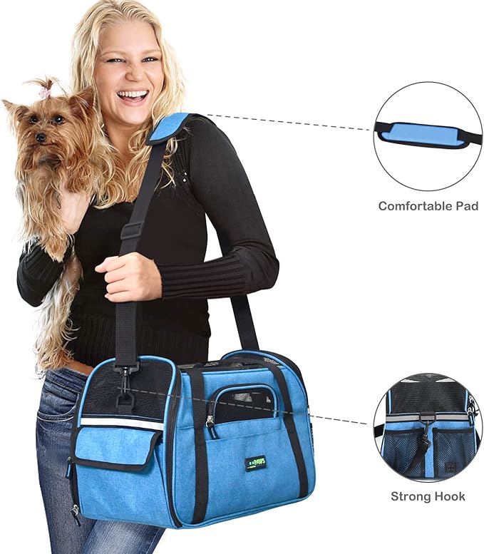 JESPET Soft-Sided Kennel Pet Carrier for Small Dogs, Cats, Puppy, Airline Approved Cat Carriers Dog Carrier Collapsible, Travel Handbag & Car Seat