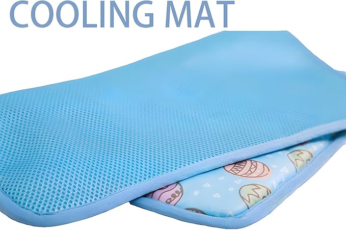 DELIFUR Cat Cooling Mat- Pet Cooling Mat Outdoor for Dogs Self Cooling Pad for Cat Puppy Small Dog Machine Washable (Medium