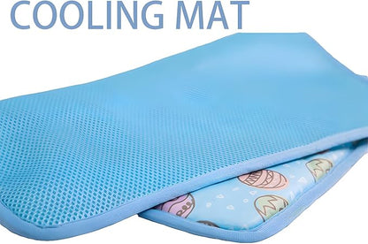 DELIFUR Cat Cooling Mat- Pet Cooling Mat Outdoor for Dogs Self Cooling Pad for Cat Puppy Small Dog Machine Washable (Medium