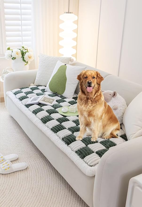 Dog Couch Cover Protector, Dog Couch Coves for Sofa, Couch Cushion for Dogs Washable, Pet Mat Bed Couch Covers for Large Dogs (27.5 x 59.05 inch, Dark Green)