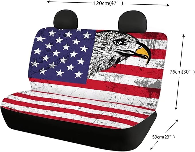 AFPANQZ America Flag Eagle Car Interior Rear Seat