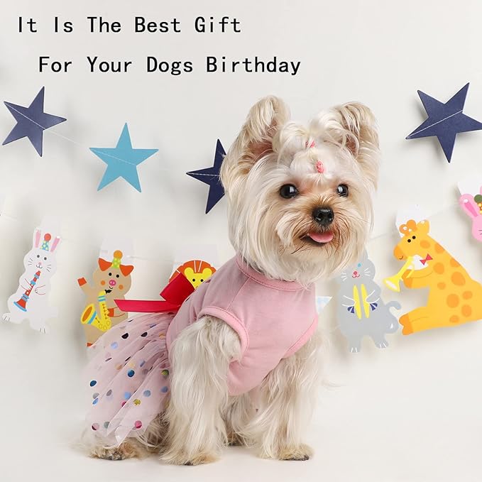 Dog Birthday Outfit Dress for Small Medium Dogs
