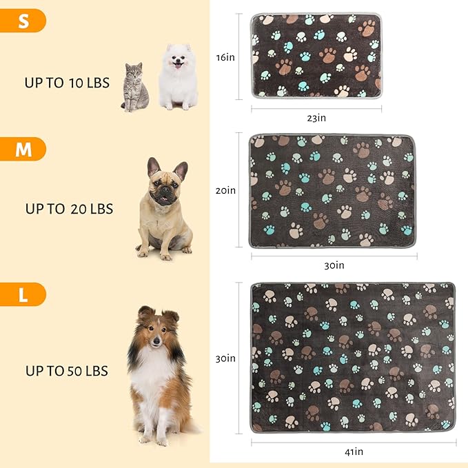 3 Pack Dog Blanket Soft Warm Flannel Cat Blanket, Great Pet Throw for Cats,Puppy,Small Medium Large Dog, 30 x 20 Inches