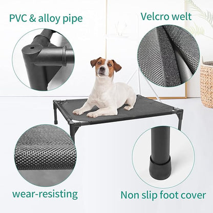 Extra Large Elevated Outdoor Dog Bed 49x33x9in Raised Dog Bed Summer Waterproof Dog Cot Bed Breathable Teslin Mesh 120 lbs