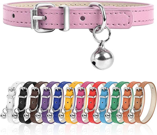 S Dog Collar for Small Dogs Adjustable Dog Collars Cat Collar for Small Medium Large Dogs 3/8 inch Width (Pink