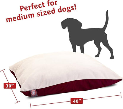 30x40 Burgundy Rectangle Pet Dog Bed With Removable Washable Cover By Majestic Pet Products Small to Medium