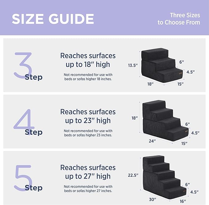 Lesure Dog Stairs for Small Dogs 4 Steps