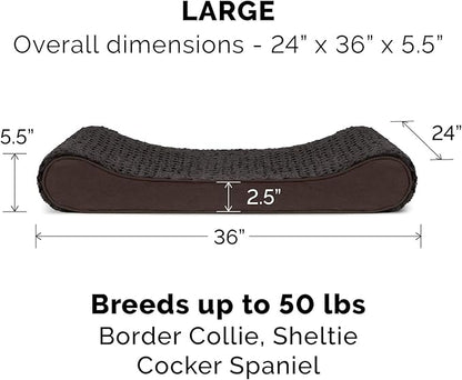 Furhaven Replacement Dog Bed Cover Ultra Plush Faux Fur & Suede Contour Luxe Lounger