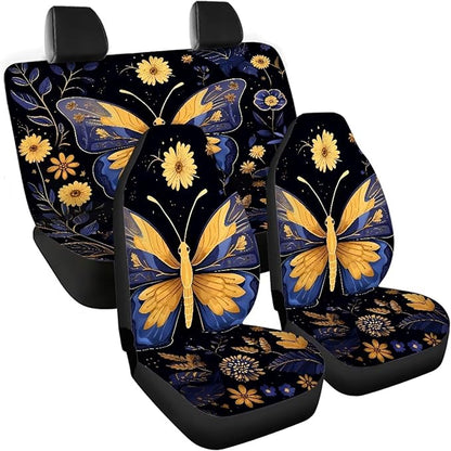 Butterfly Flower Seat Cover Sets for Cars Car
